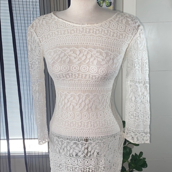 Xs Guess white Lace maxi dress - Picture 2 of 10